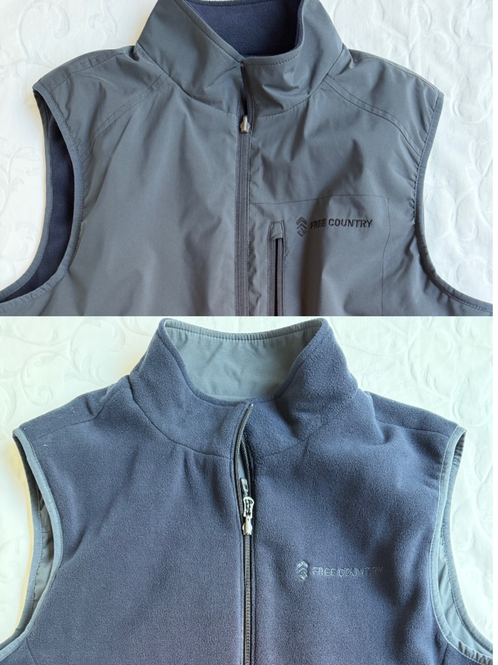 Men's Reversible Fleece-Lined Softshell Vest Free Country Sz M